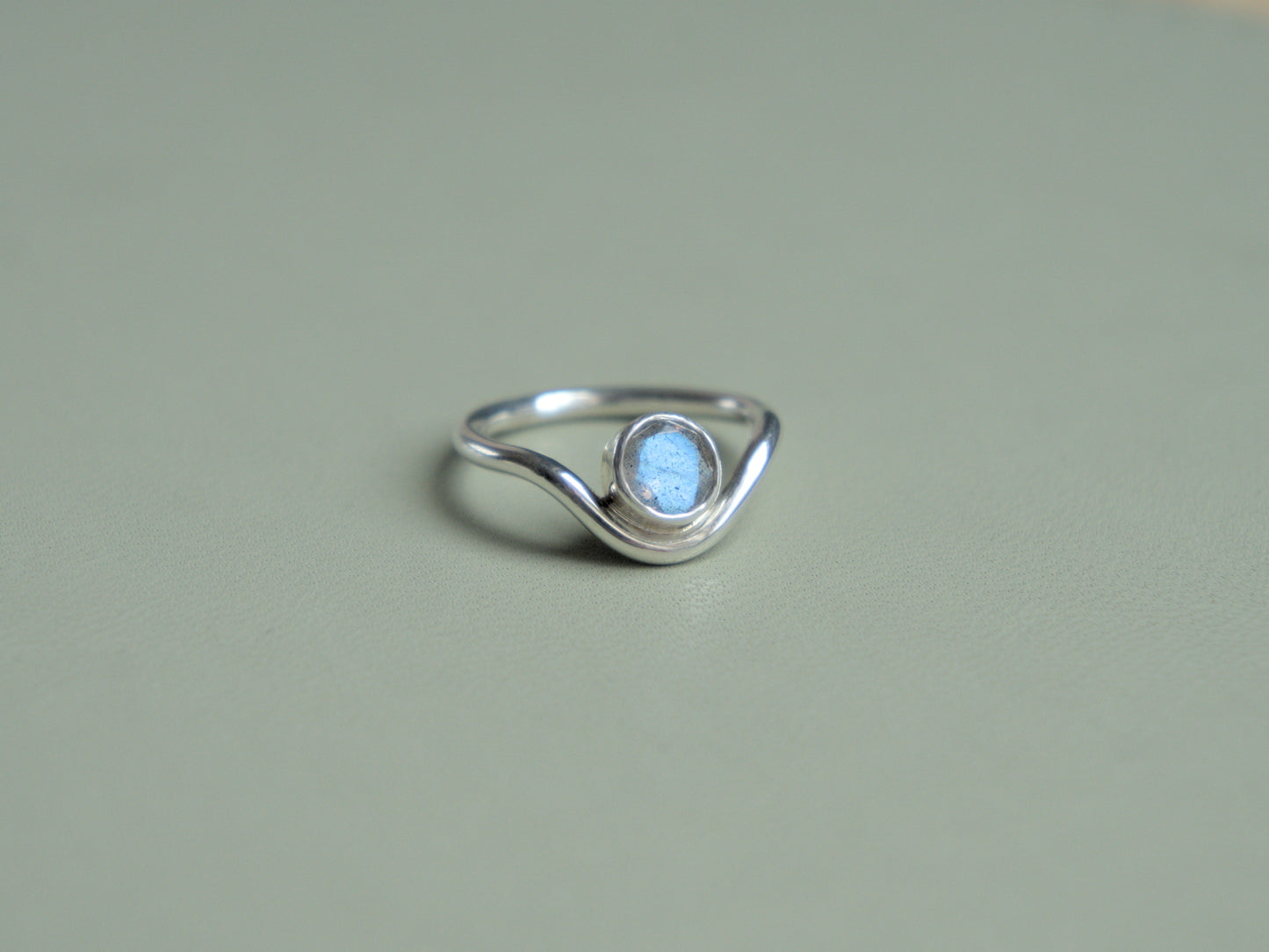 DUSK - Recycled Sterling Silver and Labradorite Ring
