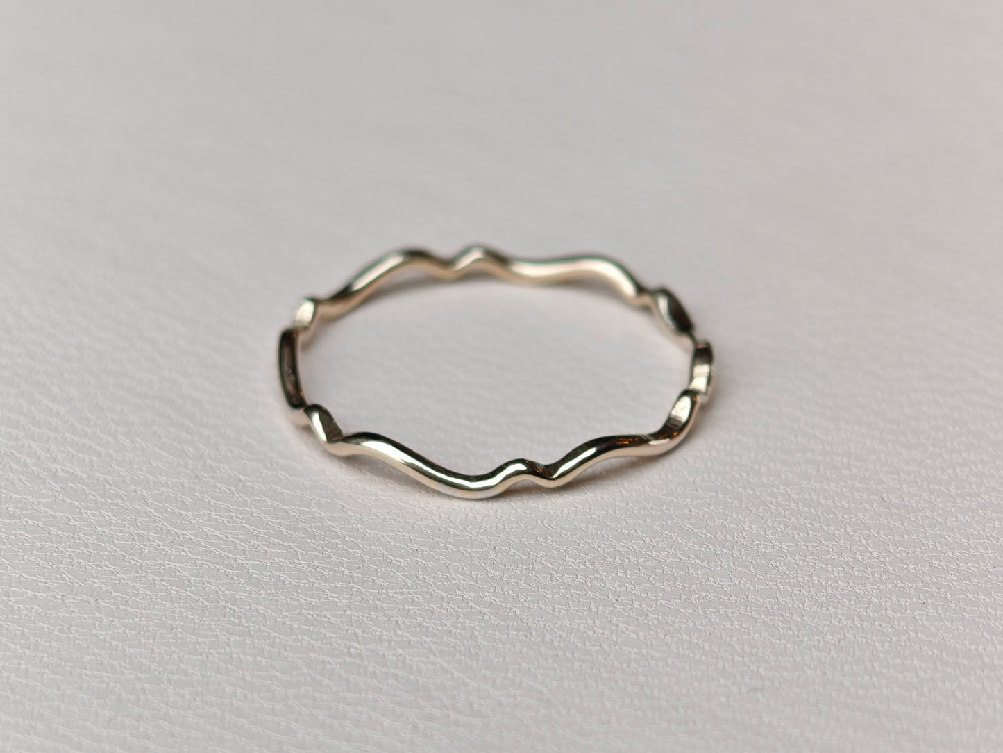9ct Recycled Gold Dainty Fancy Wave Stacking Ring