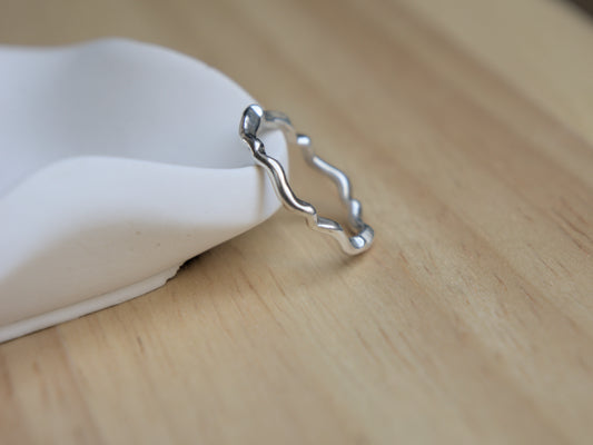 2mm Fancy Wave Recycled Silver Stacking Ring
