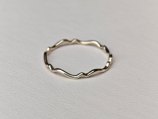 9ct Recycled Gold Dainty Fancy Wave Stacking Ring